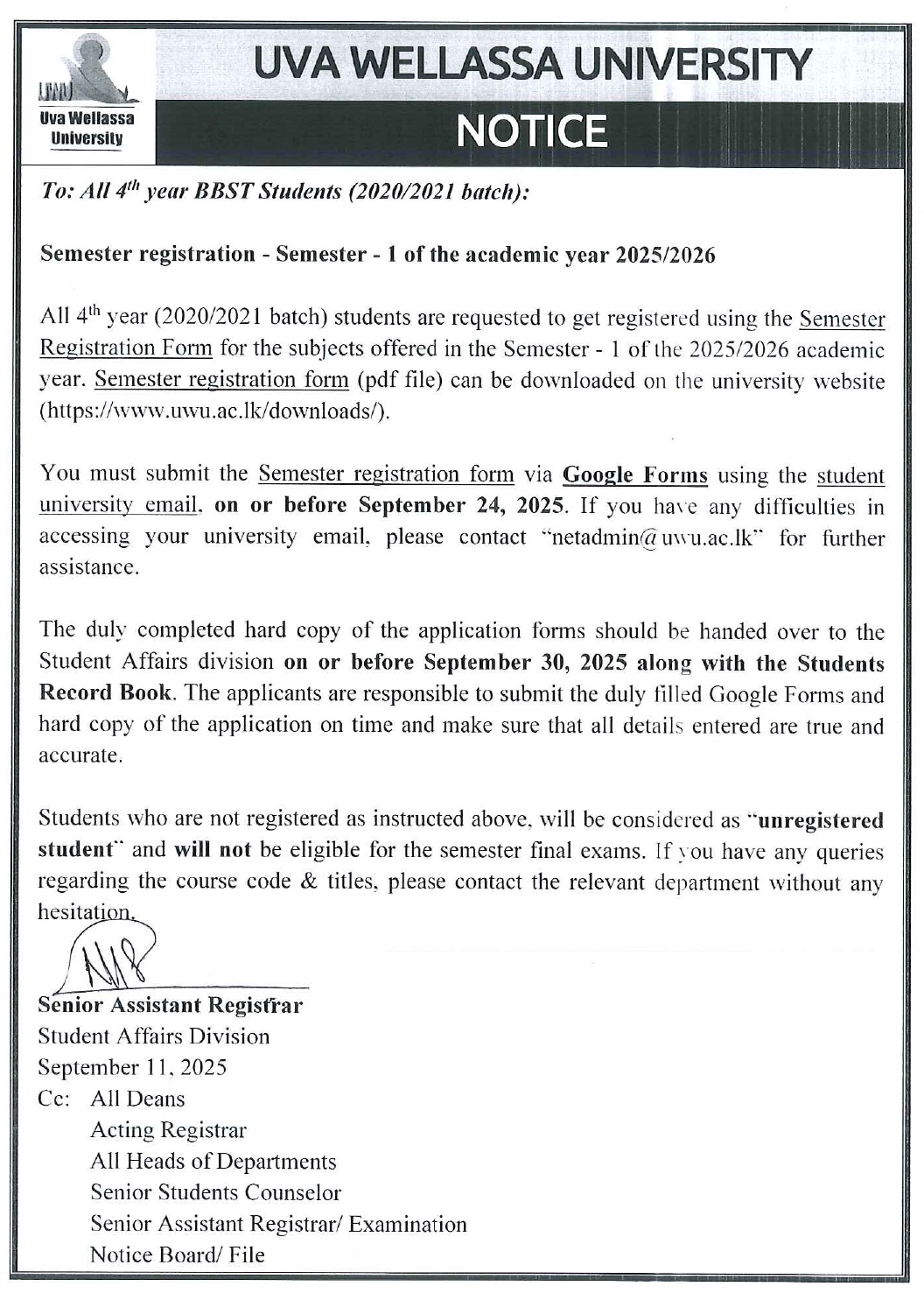 1.notice semester registration 2025-2026 Sem 1 - BBST_page-0001