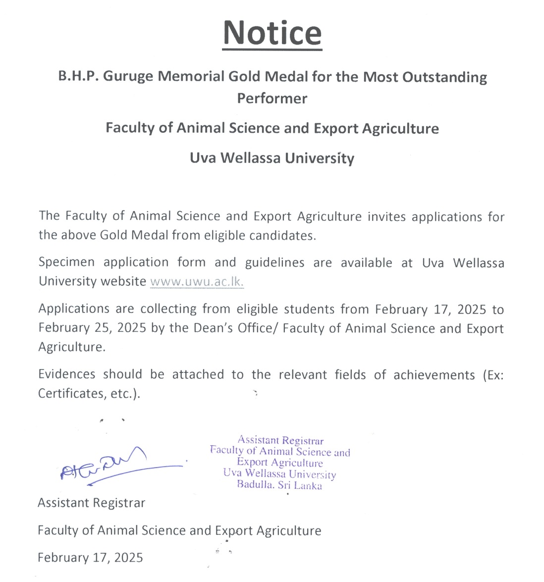 BHP Guruge Gold Medal - Notice_page-0001