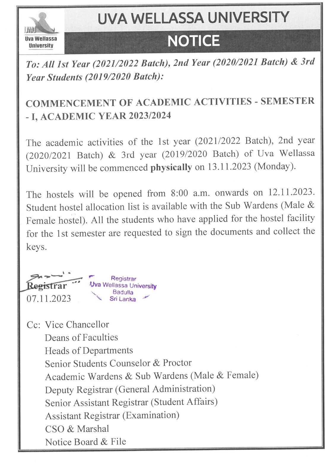 Commencement of Academic Activities - Sem I All1st, 2nd and 3rd years_page-0001