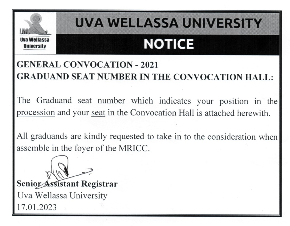 Convocation 2021 Seat Numbering as at 2023.01.16_page-0001