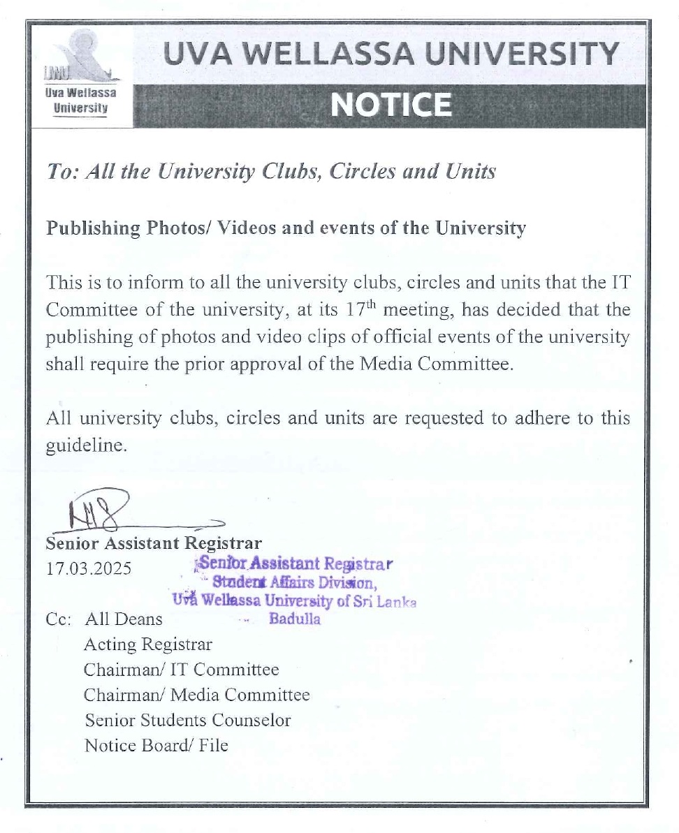Notice publishing photos videos and events of the University_page-0001
