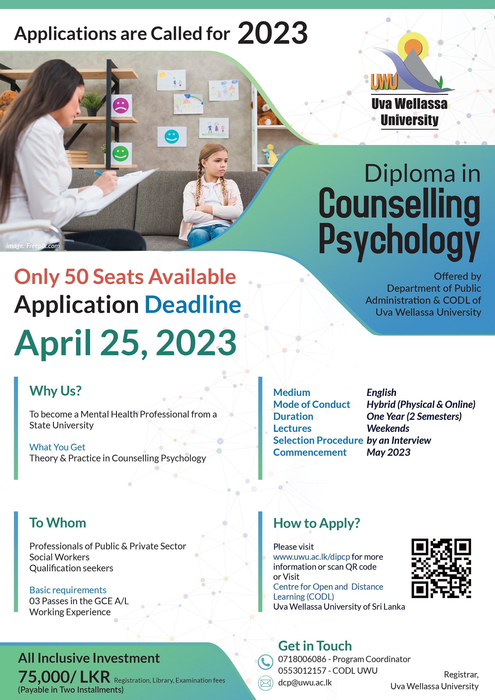 Diploma in Counselling Psychology 2023 L