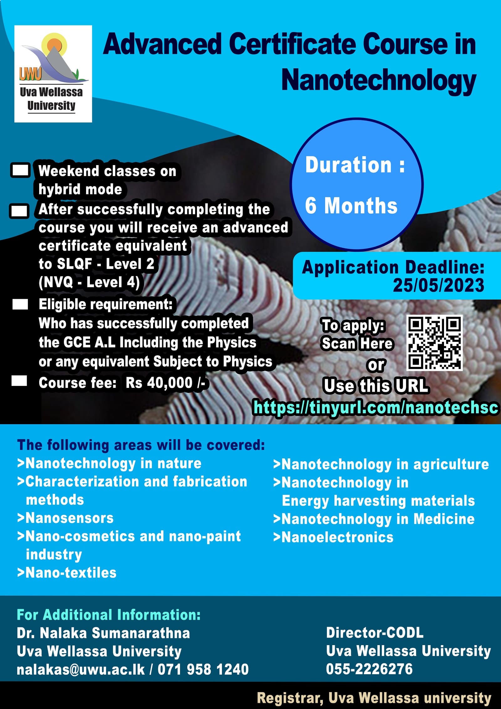 Advanced Certificate Course in Nanotechnology