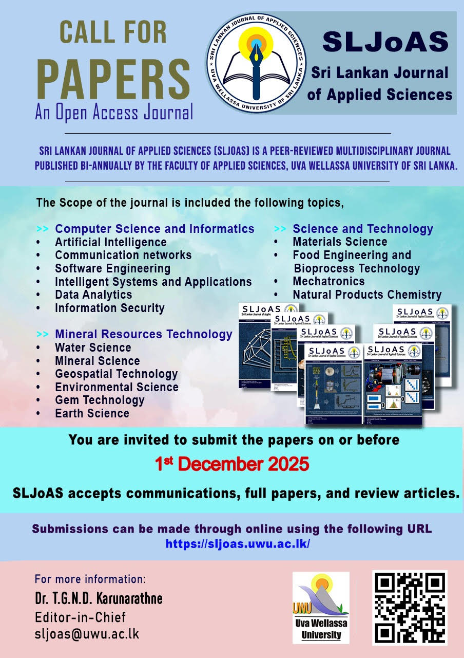 Sri Lankan Journal of Applied Sciences