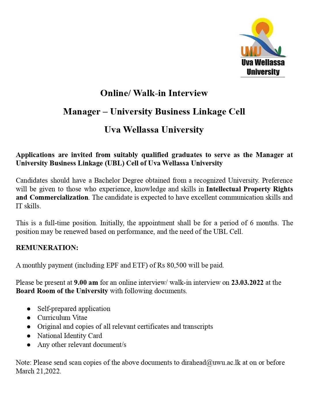 Advertisement-UBL-Manager-2021