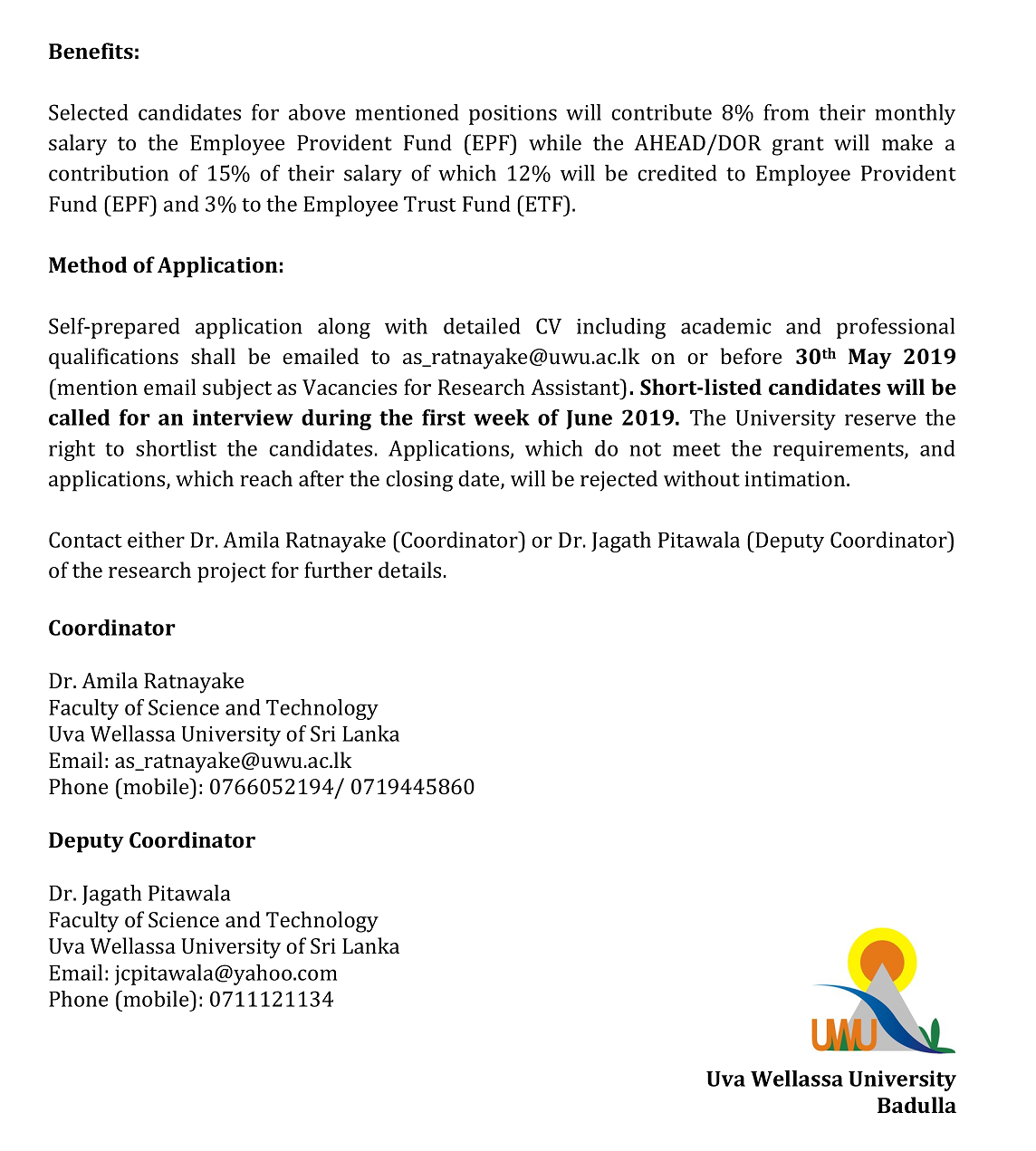 DOR VACANCIES -2