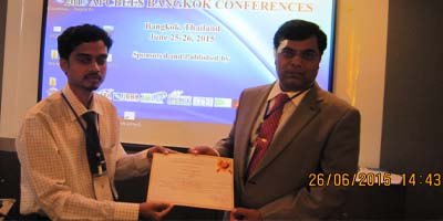 Best Paper Award in ICNFS – 2015