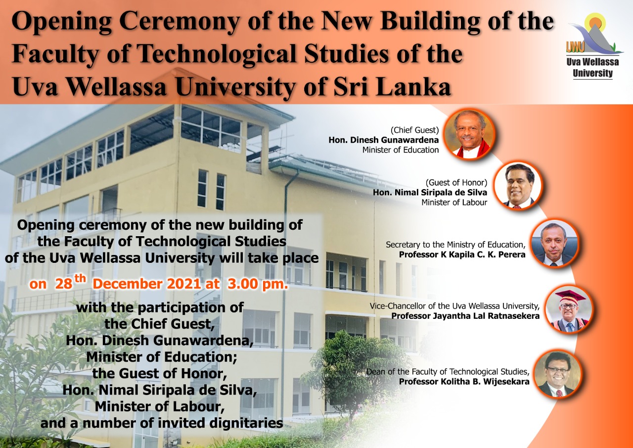 Opening Ceremony of the New Building of Faculty of Technological Studies of Uva Wellassa University
