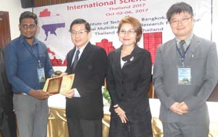 Session Best Paper Award at International Science Congress, Bangkok, Thailand