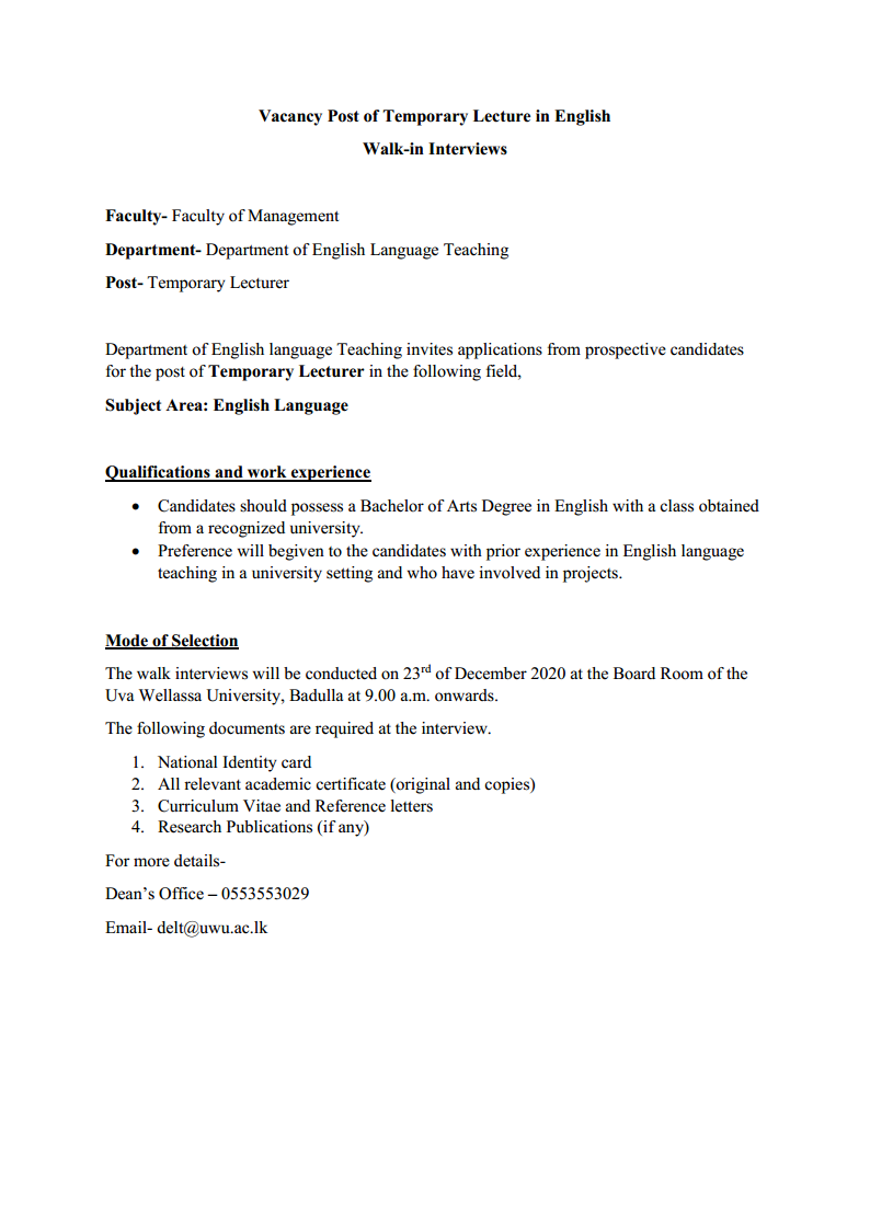Vacancy Post of Temporary Lecture in Englishpng_Page1