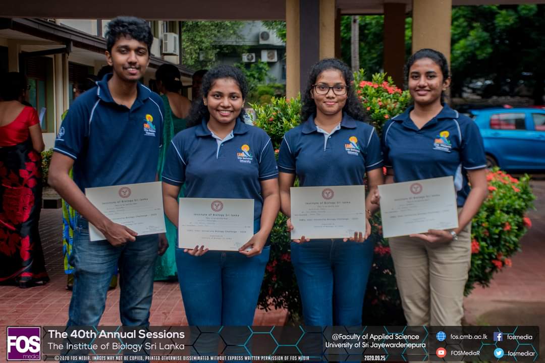 Winners in IOBSL Inter University Biology Challenge2020-Institute of Biology Sri Lanka (IOBSL)